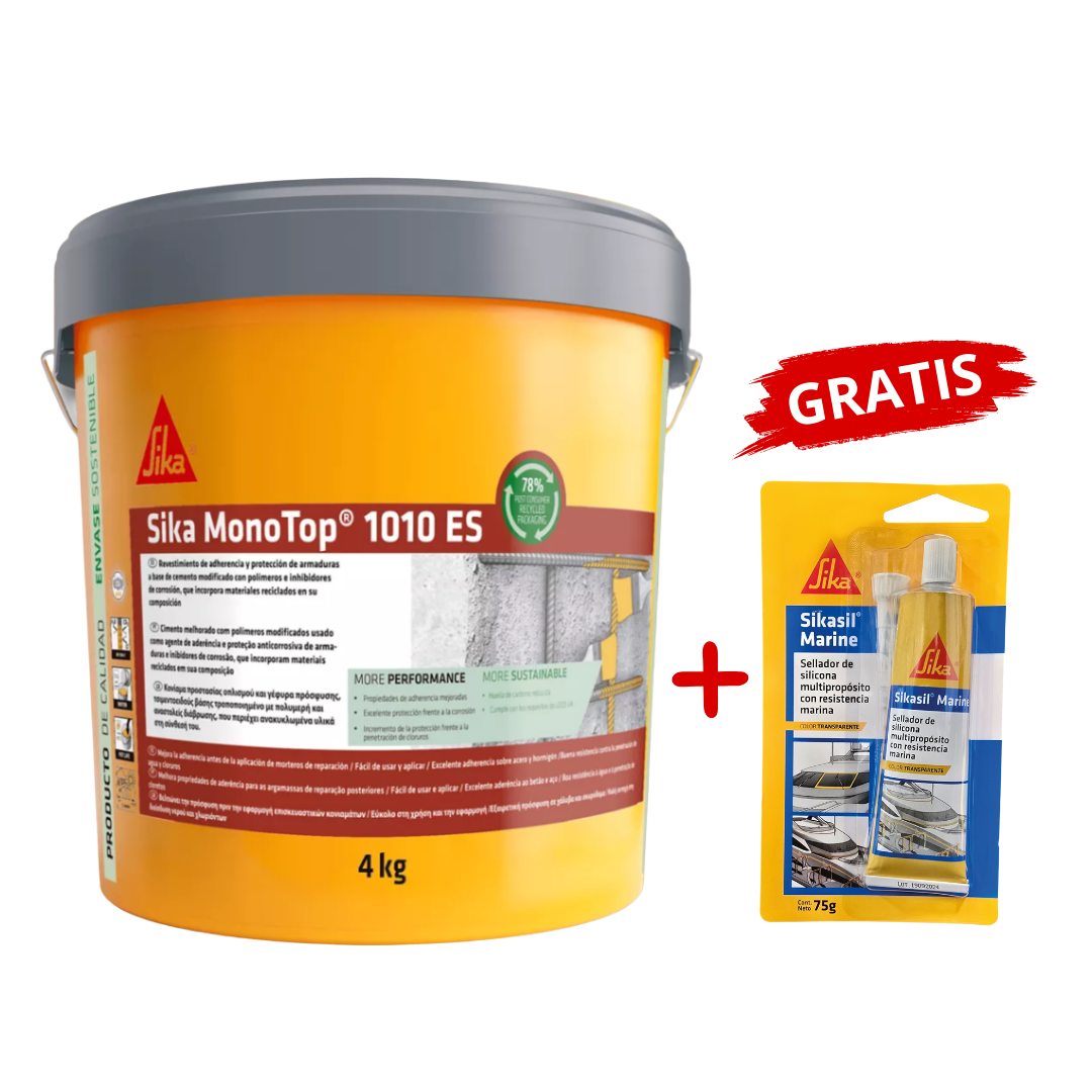 Protector de acero Sika Monotop 1010 ES Gratis Sikasil Marine