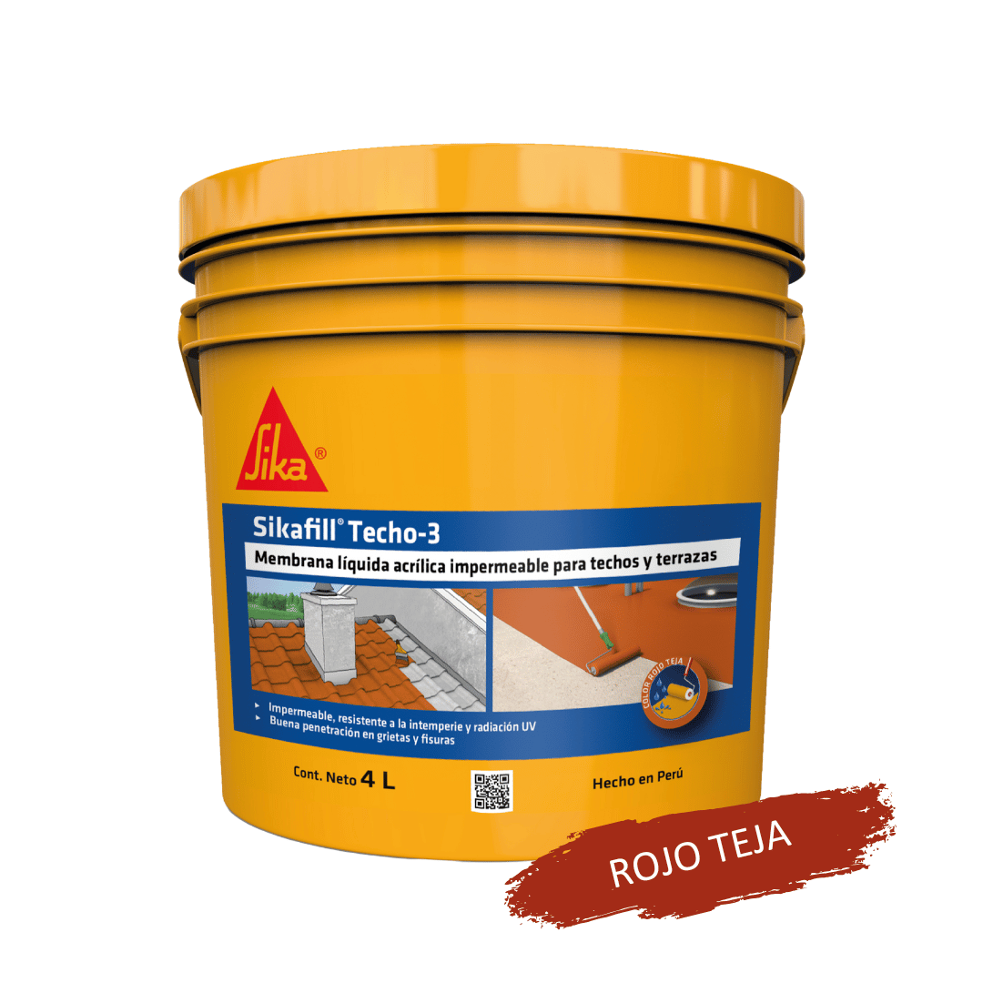 Impermeabilizante para Techos Sikafill Techo-3 Rojo Teja x 4L