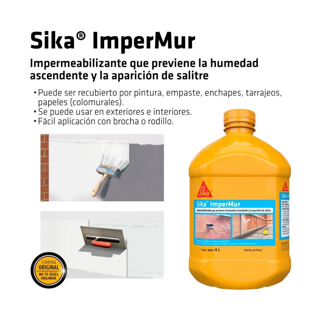 Resina contra la humedad y Salitre Sika® ImperMur x 4L