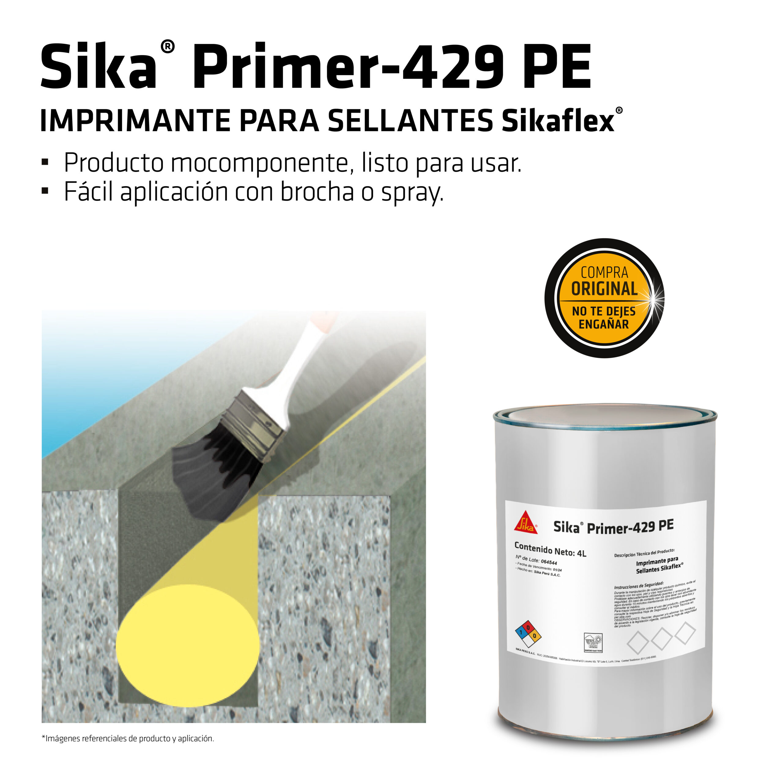 Imprimante para Sellantes Sikaflex Sika® Primer - 429 PE x 4L