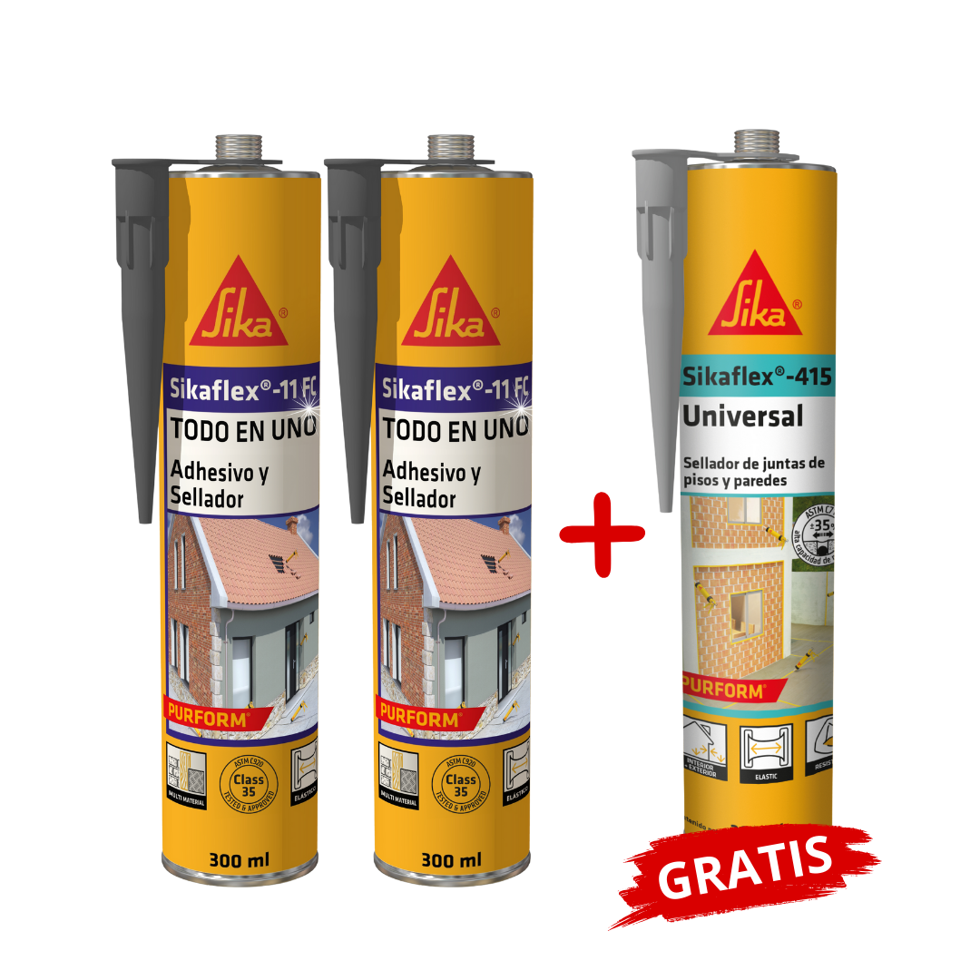 2 Sellador para juntas y fisuras Sikaflex 11FC Purform Gris + Sikaflex 415 Universal