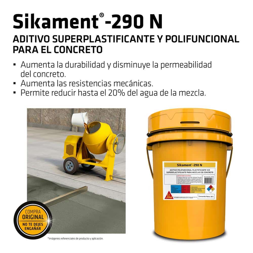 Plastificantes para concreto Sikament-290 N X 4 L