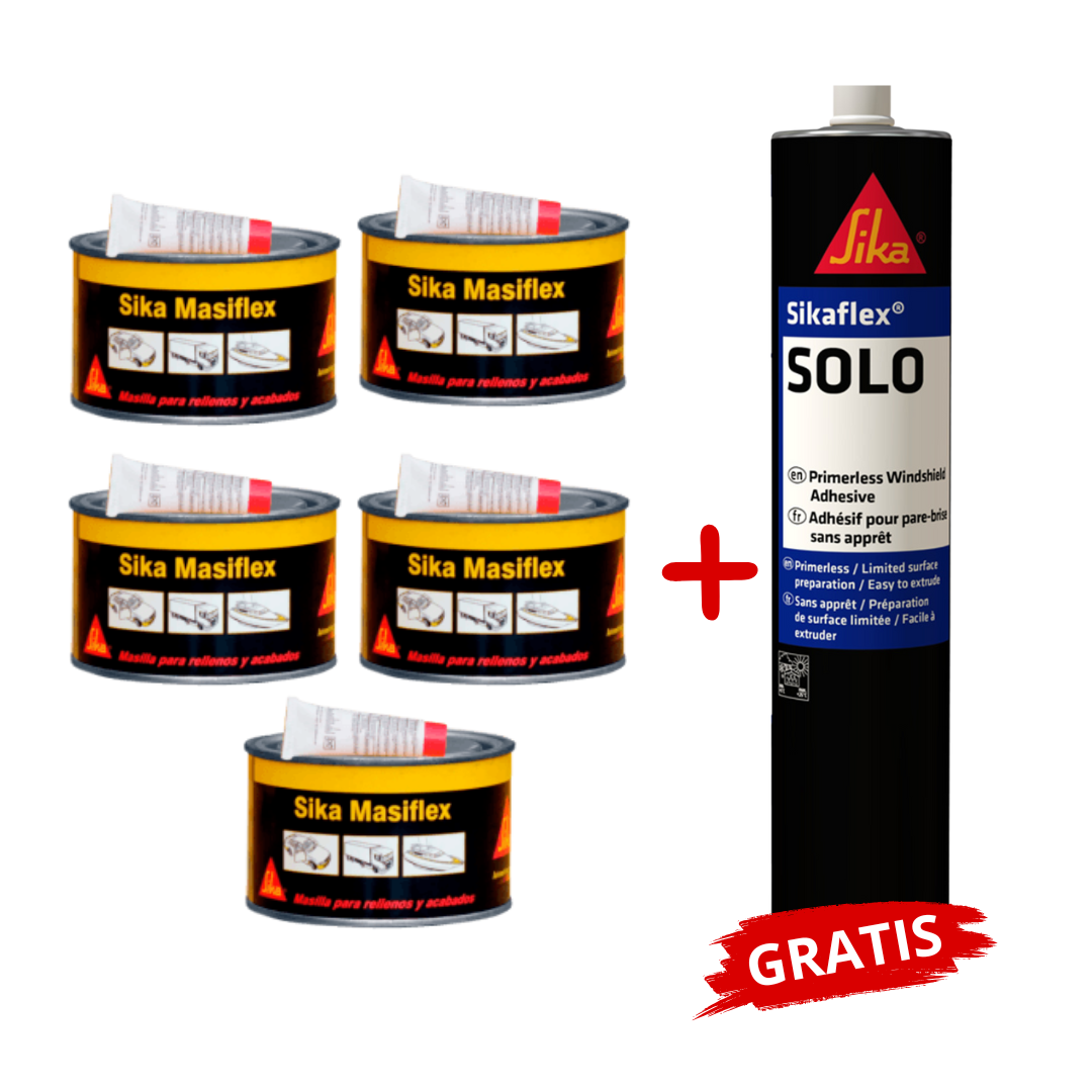 5 Uni Masilla para autos Masiflex x 600gr Gratis Sikaflex SOLO