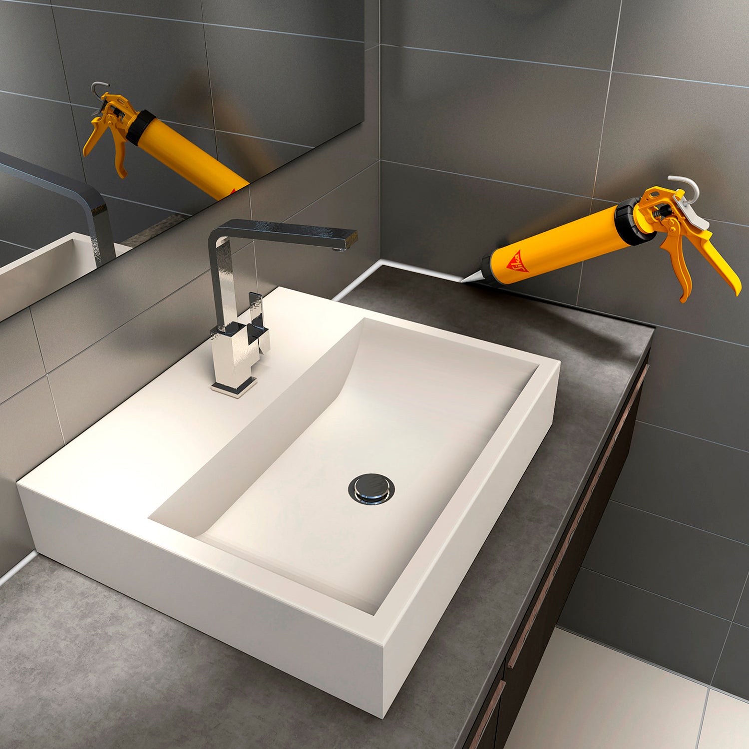 3x2 Sellador de Silicona con fungicida para baños y cocinas-Sika Seal®-133 Blanco