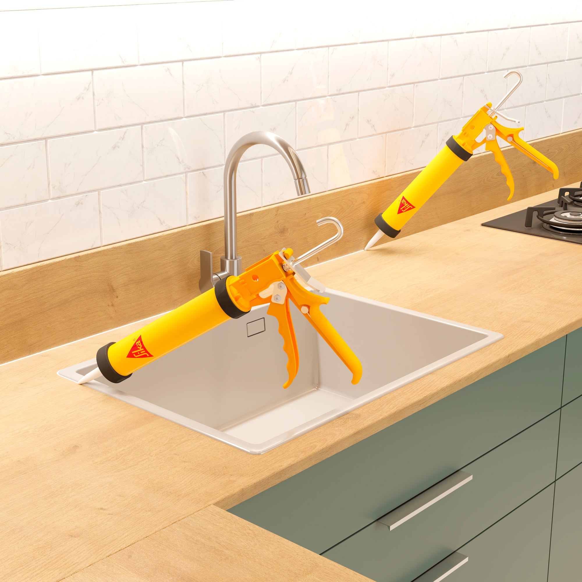 3x2 Sellador de Silicona con fungicida para baños y cocinas-Sika Seal®-133 Blanco