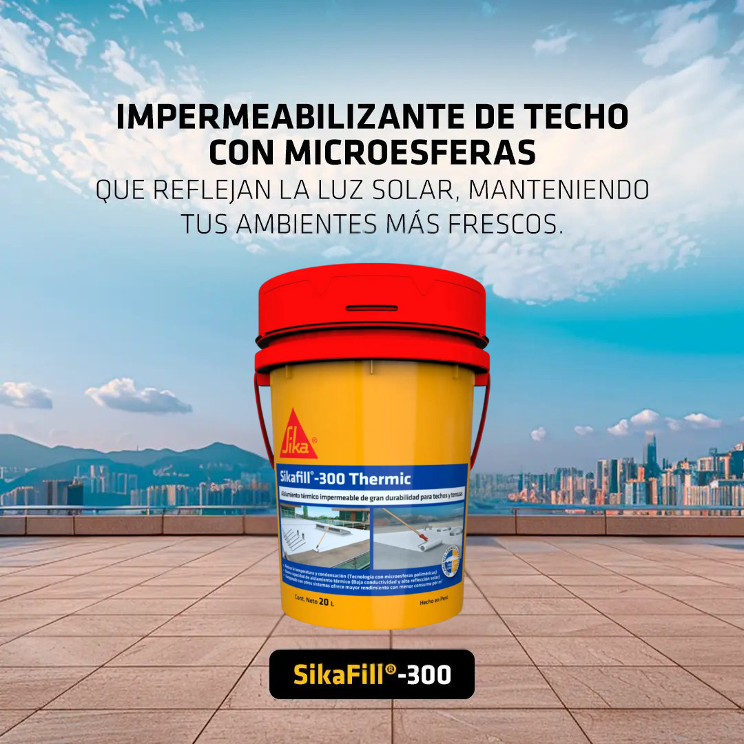 Impermeabilizante y Aislante Térmico de Techos SikaFill®-300 Thermic x 20L Blanco