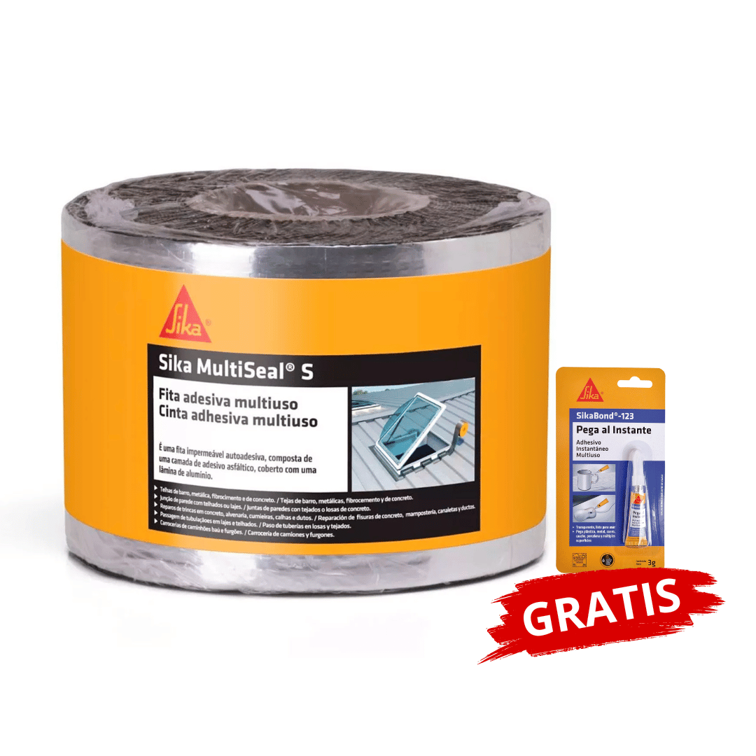 1 Cinta Autoadhesiva para sellado de Uniones Sika® MultiSeal S Gratis 1 SikaBond 123 Pega al Instante