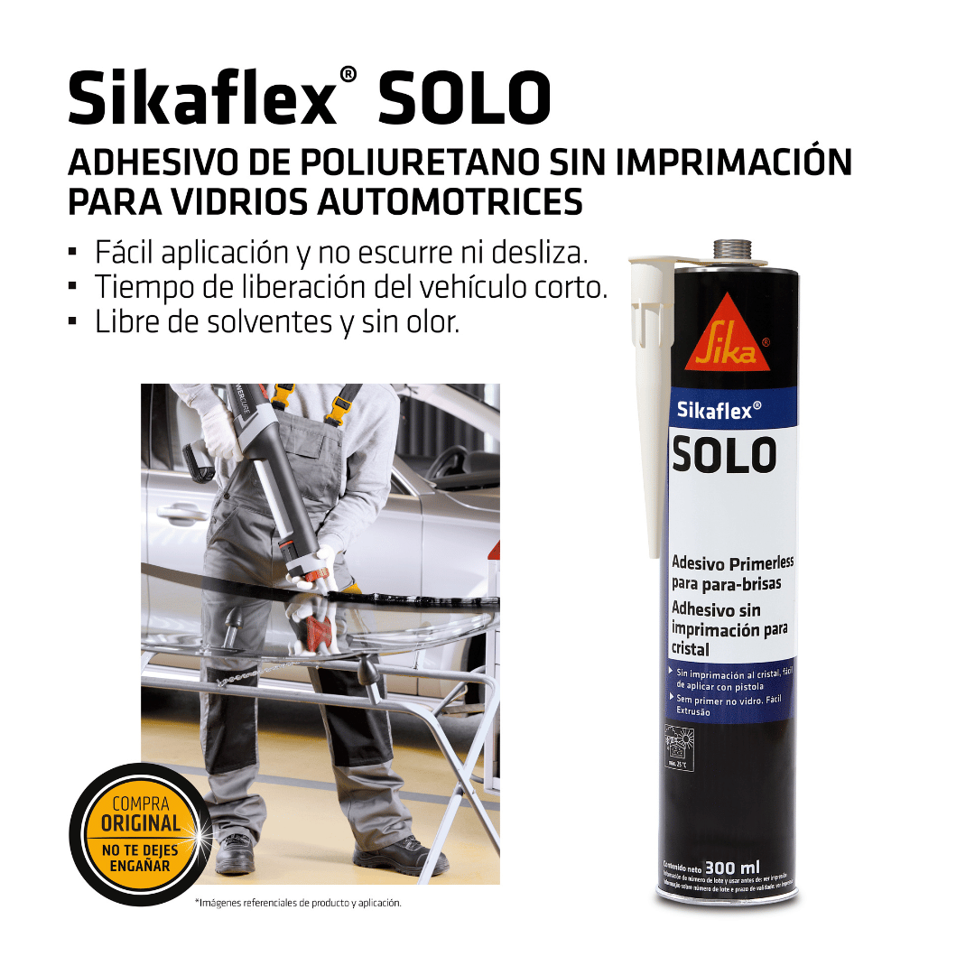 3x2 Adhesivo para Parabrisas Sikaflex® SOLO - Negro x 300 ml