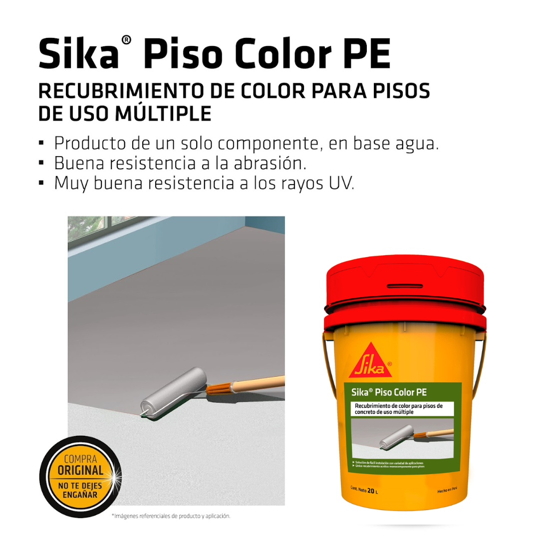Pintura acrílica para pisos Sika Piso Color x 20 Lt
