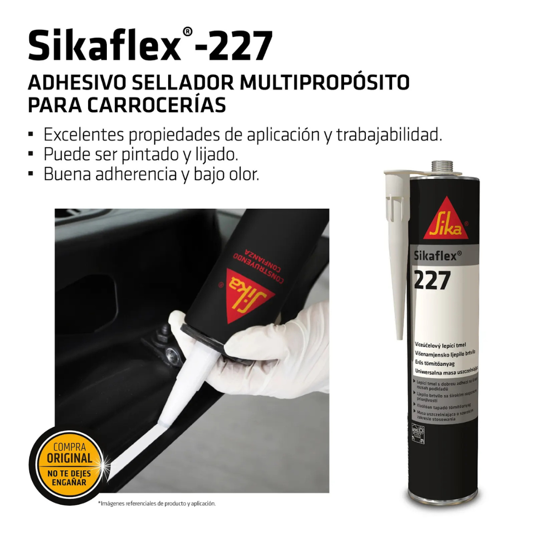 3UniSellador p/carrocerías Sikaflex-227Negro Gratis Masiflex 600gr