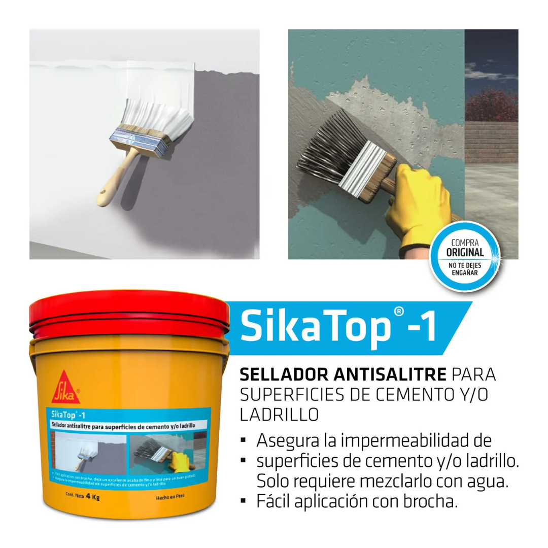 Sellador Antisalitre SikaTop®-1 x 4 Kg