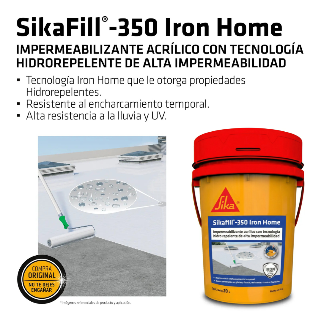 Membrana Líquida Impermeable SikaFill®-350 Iron Home x 20L Gris