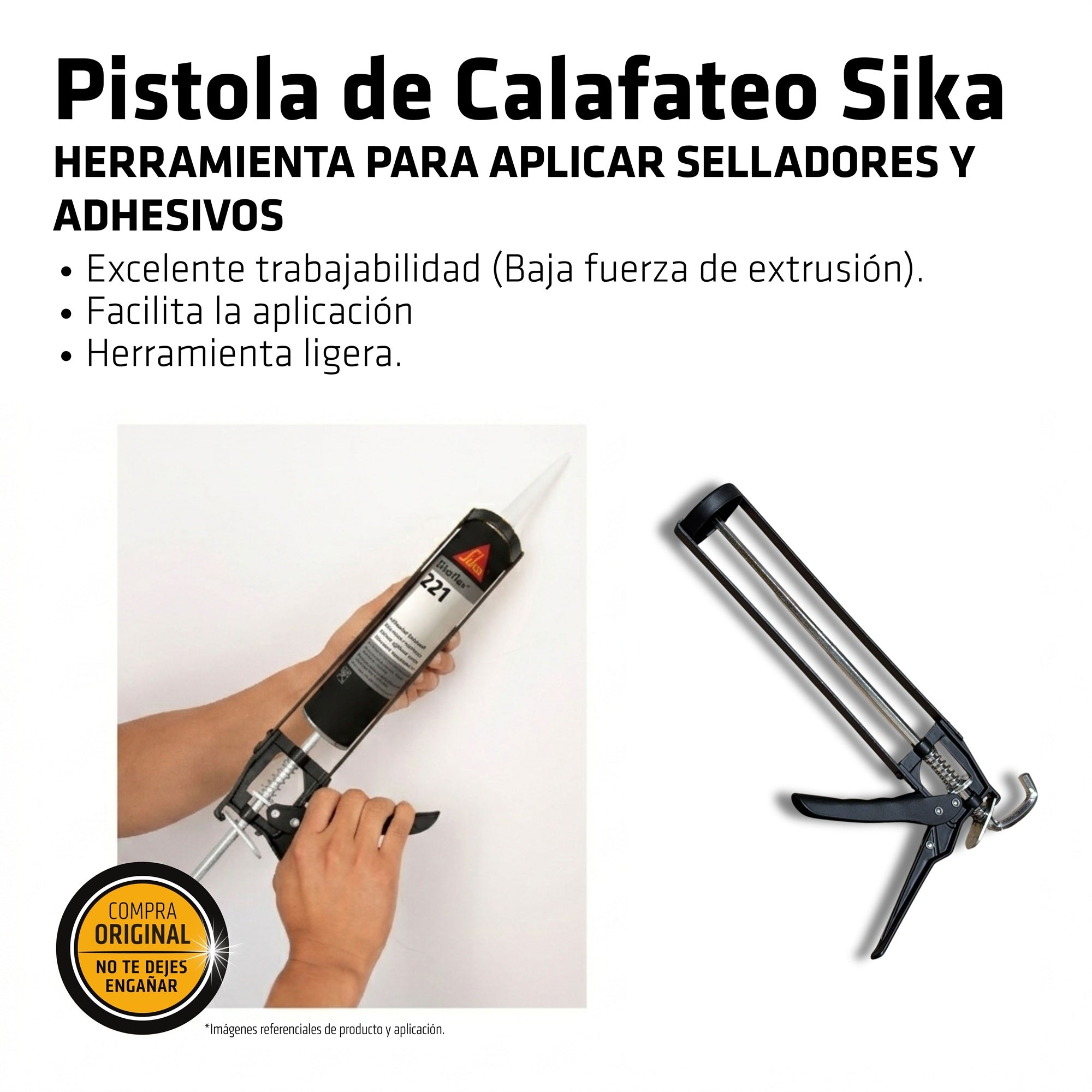 Pistola de Calafateo para siliconas Negro