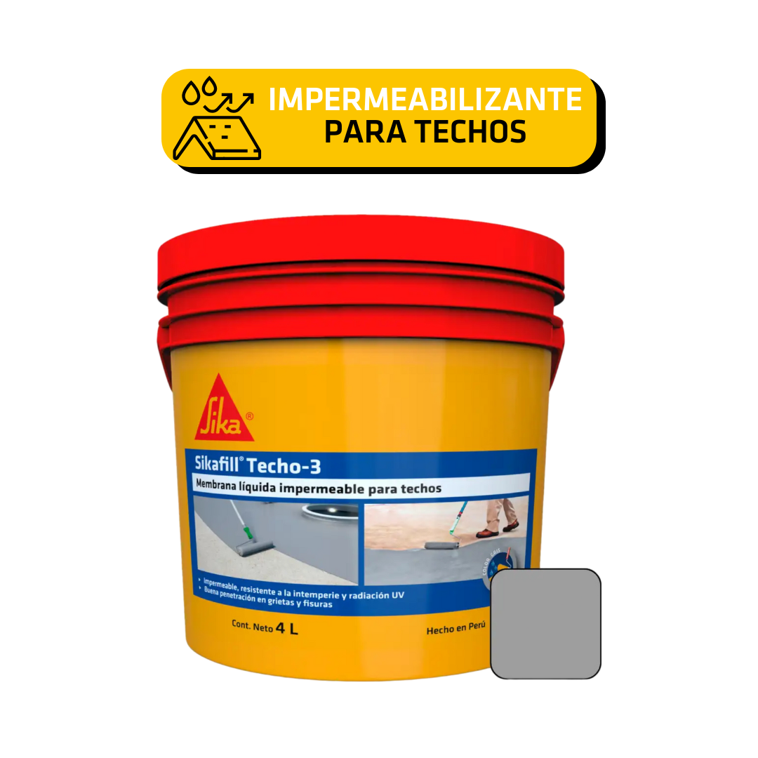 Impermeabilizante para Techos Sikafill®Techo-3 Gris x 4L