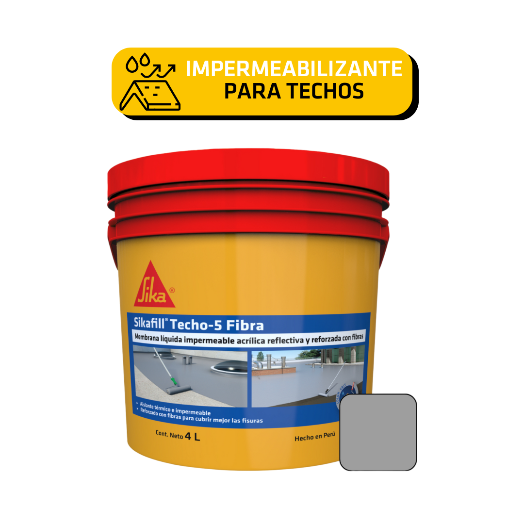 Membrana Impermeabilizante Sikafill® Techo-5 Fibra Gris x 4L