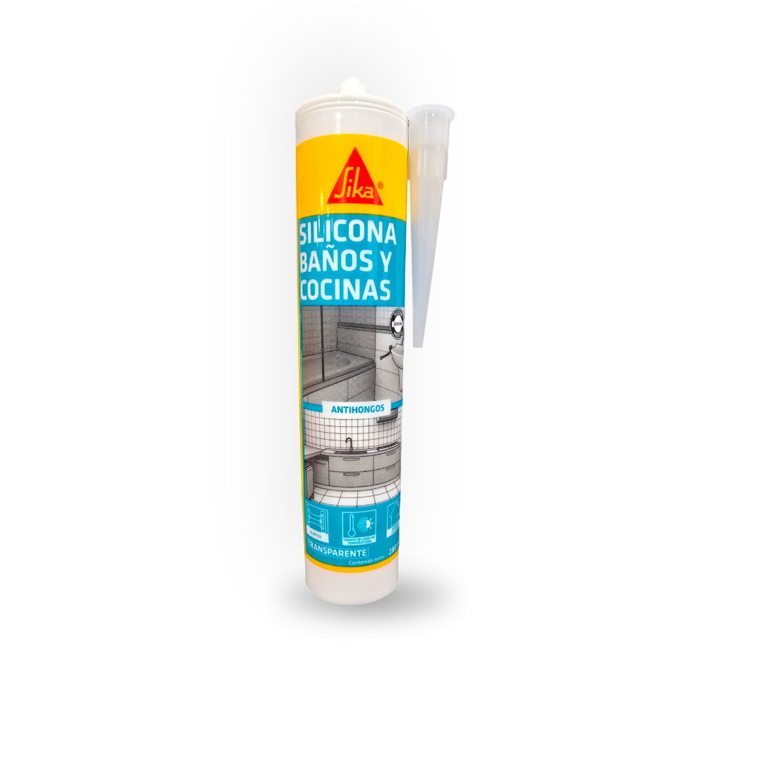 Sellador de Silicona con fungicida para baños y cocinas-SikaSeal®-133 Transparente