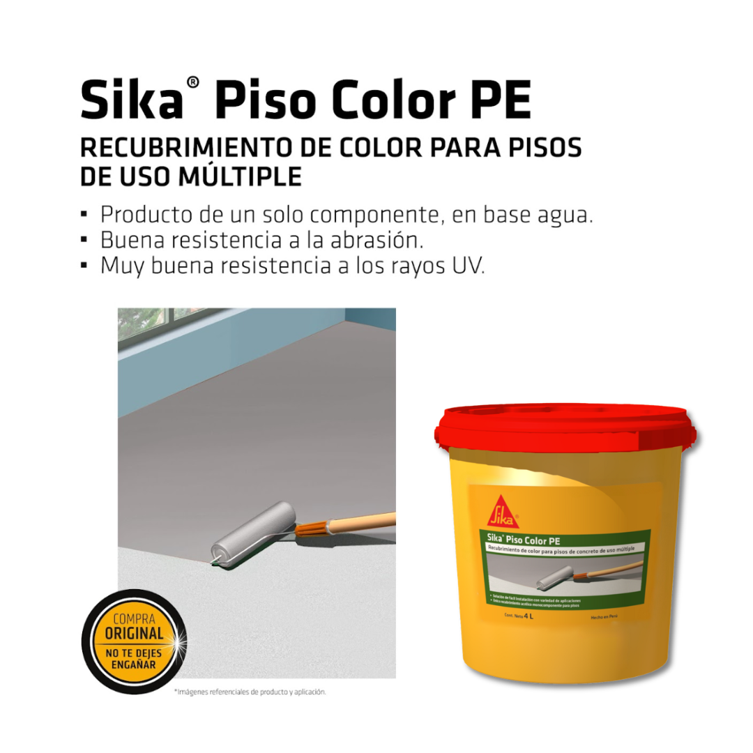 Pintura acrílica para pisos Sika® Piso Color x 4 Lt