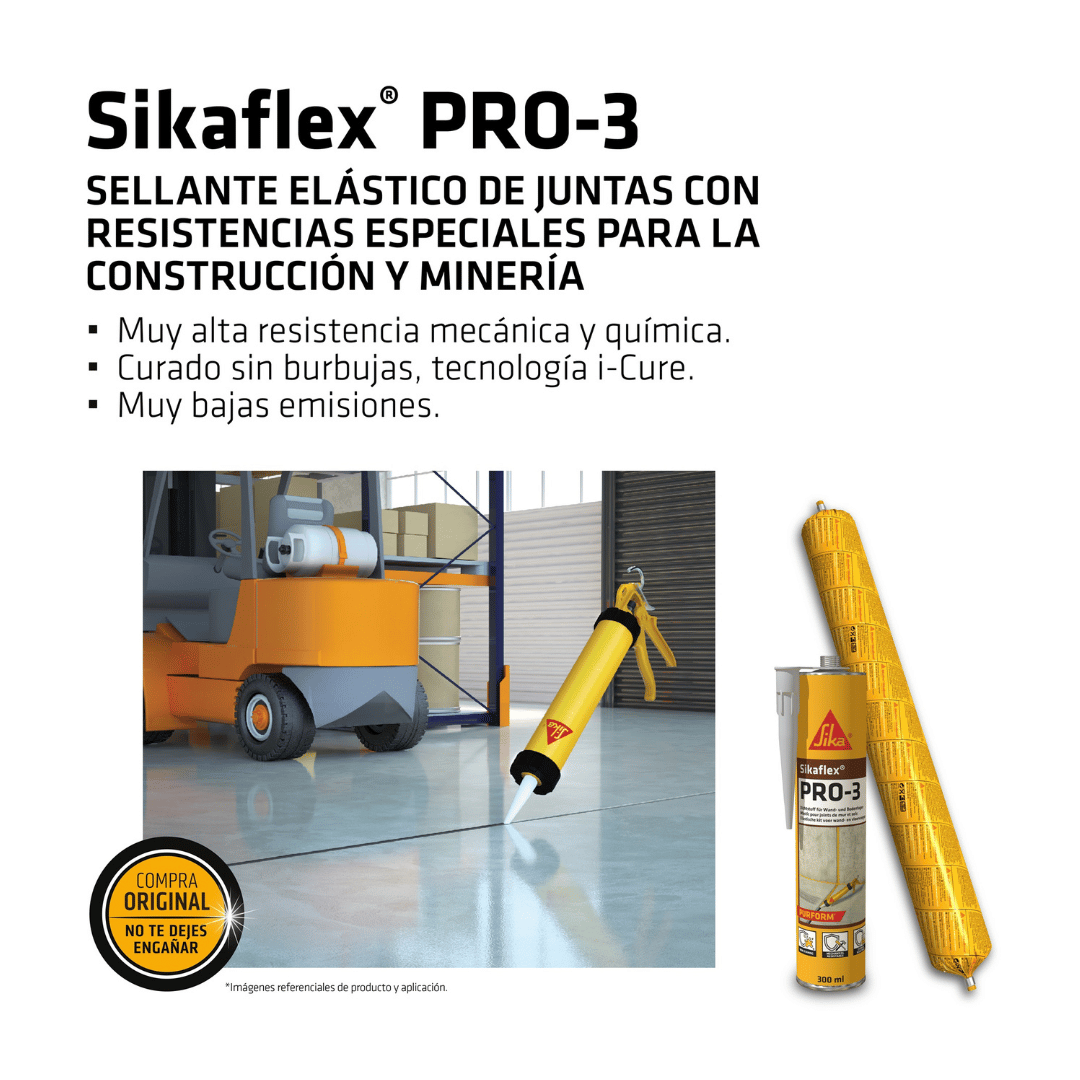 Sellante Elástico para Juntas Sikaflex® PRO-3 x 600 ml Gris
