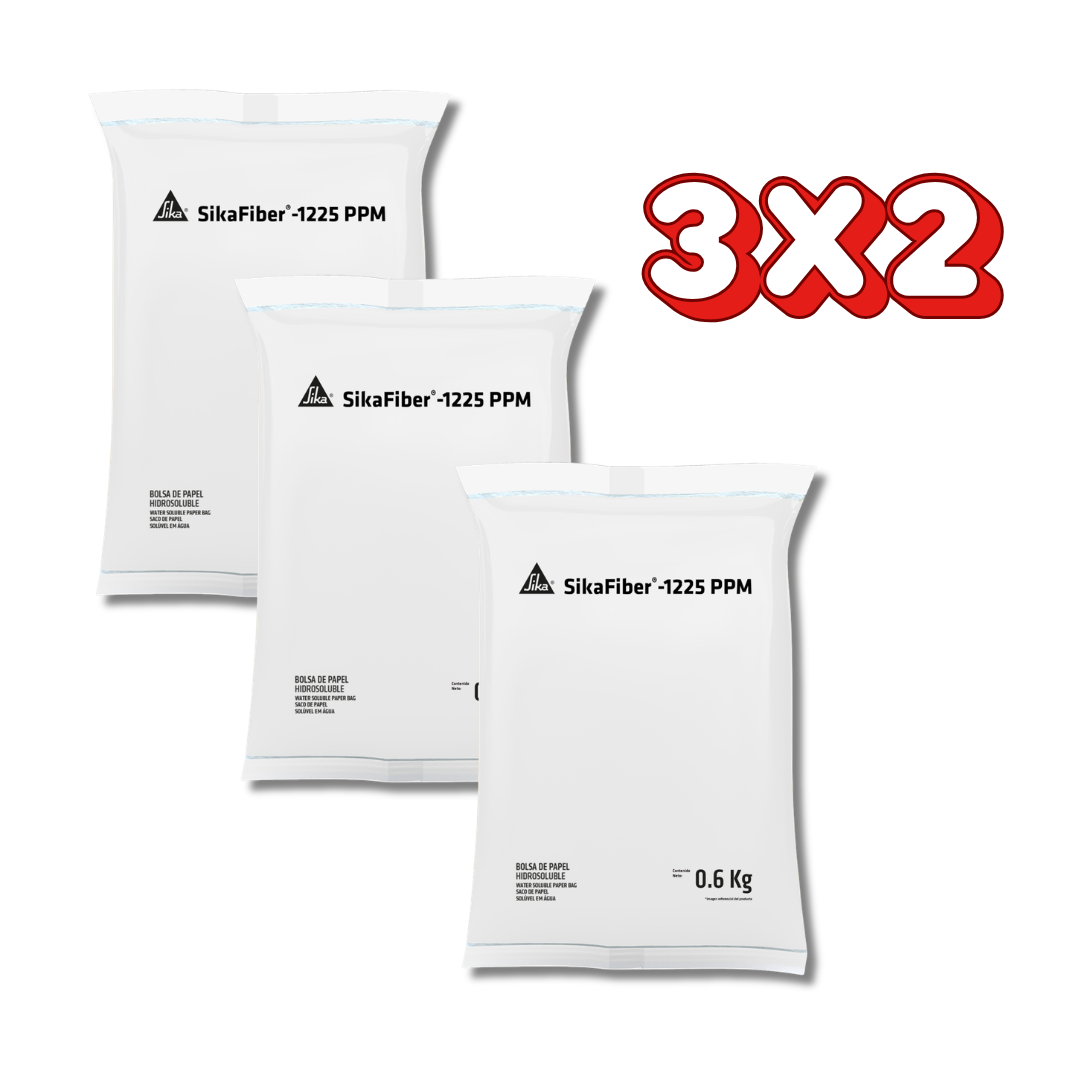 3x2 Microfibra de polipropileno para concreto SikaFiber 1225 PPM