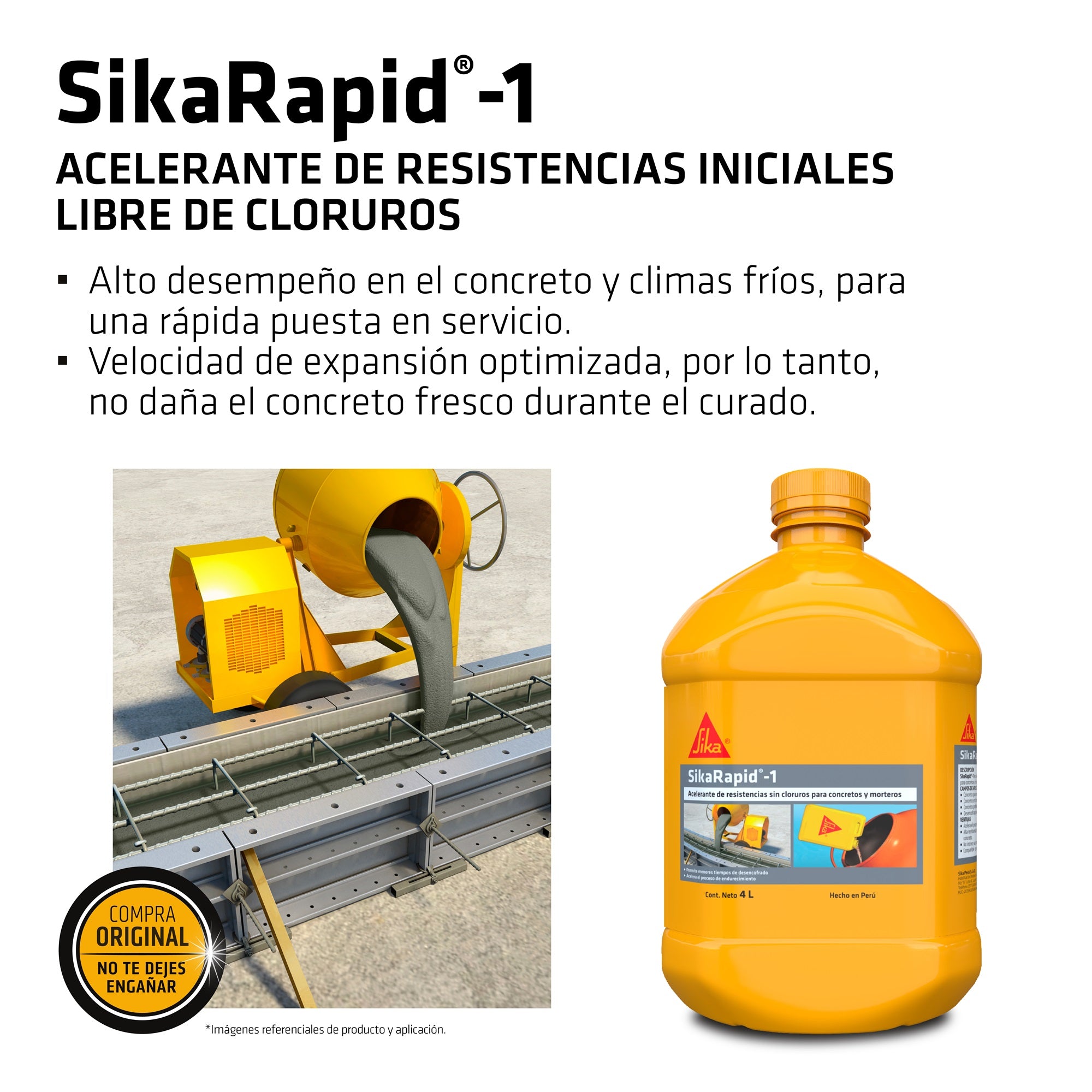Acelerante de Resistencias Iniciales SikaRapid®-1 4L