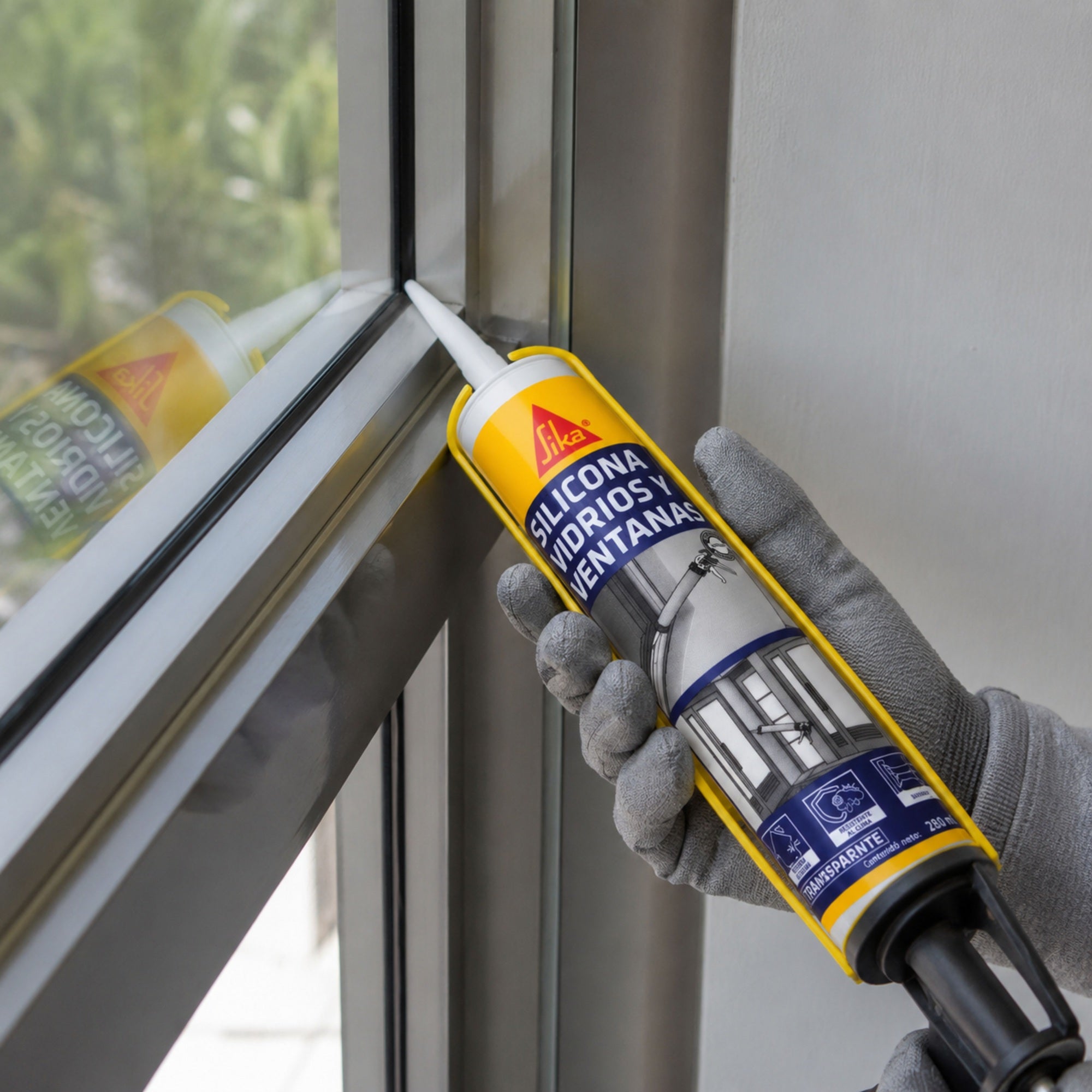 Sellador de Silicona para Vidrio y Aluminio Sika Seal-131 Transparente