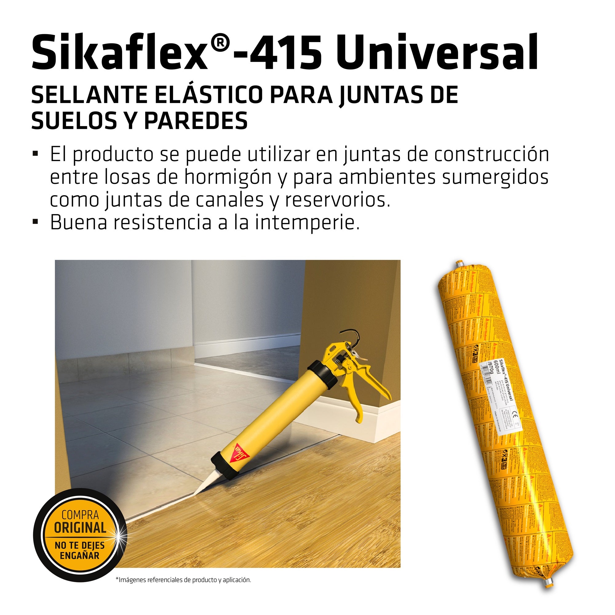 Sellador y Adhesivo para juntas Sikaflex®-415 Universal Blanco x 600ml