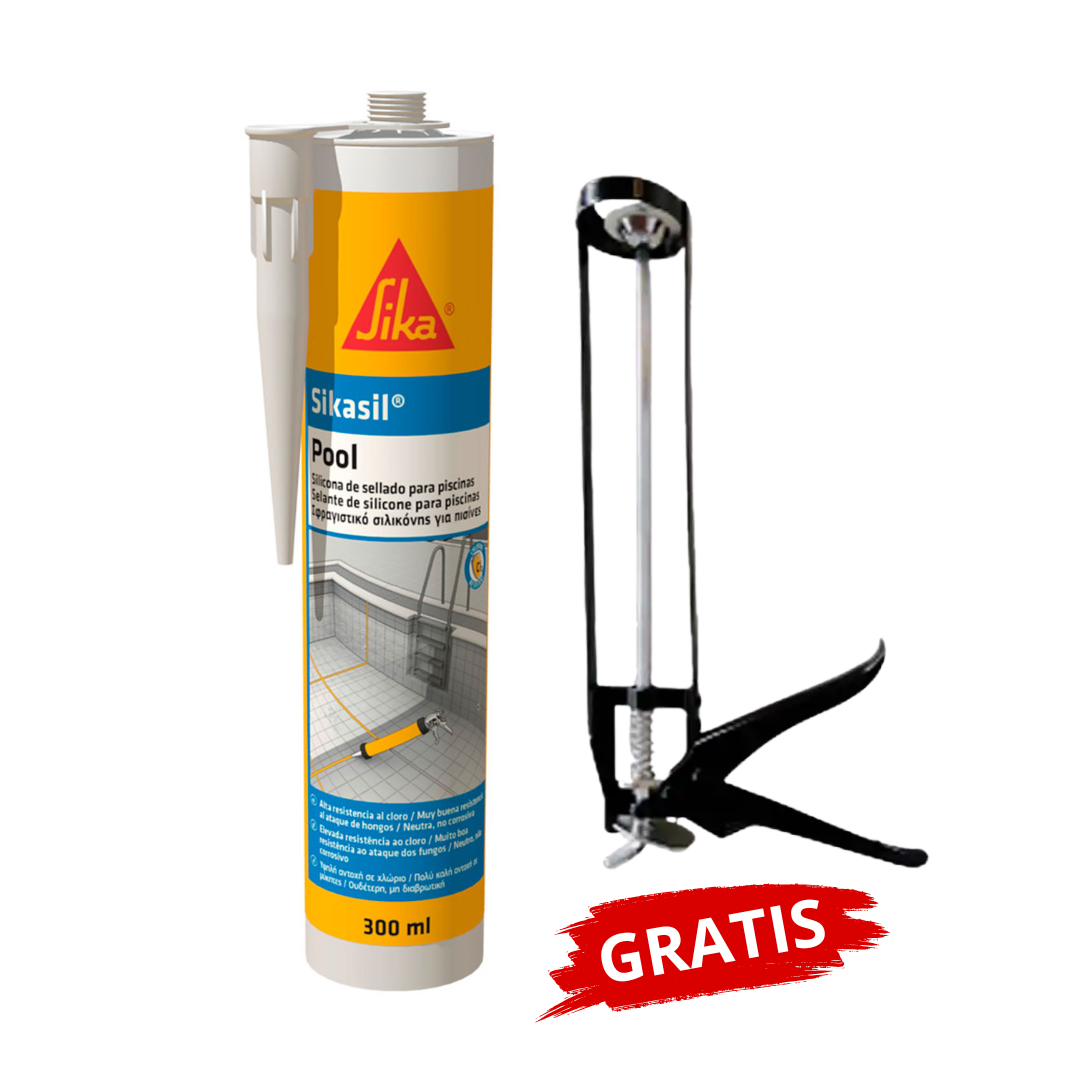 Silicona para piscinas Sikasil®Pool x300ml Gratis Pistola Calafateo