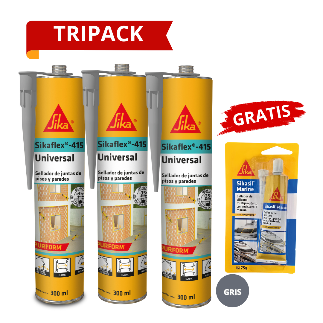 3Uni Sellador de poliuretano Sikaflex 415 Gris Gratis Sikasil Marine