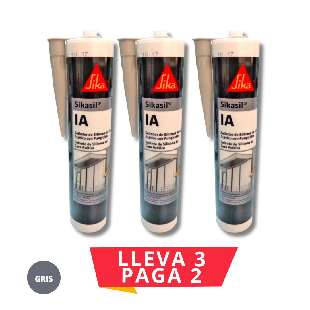 3x2 Silicona Antihongos Sikasil IA Gris x 280 ml