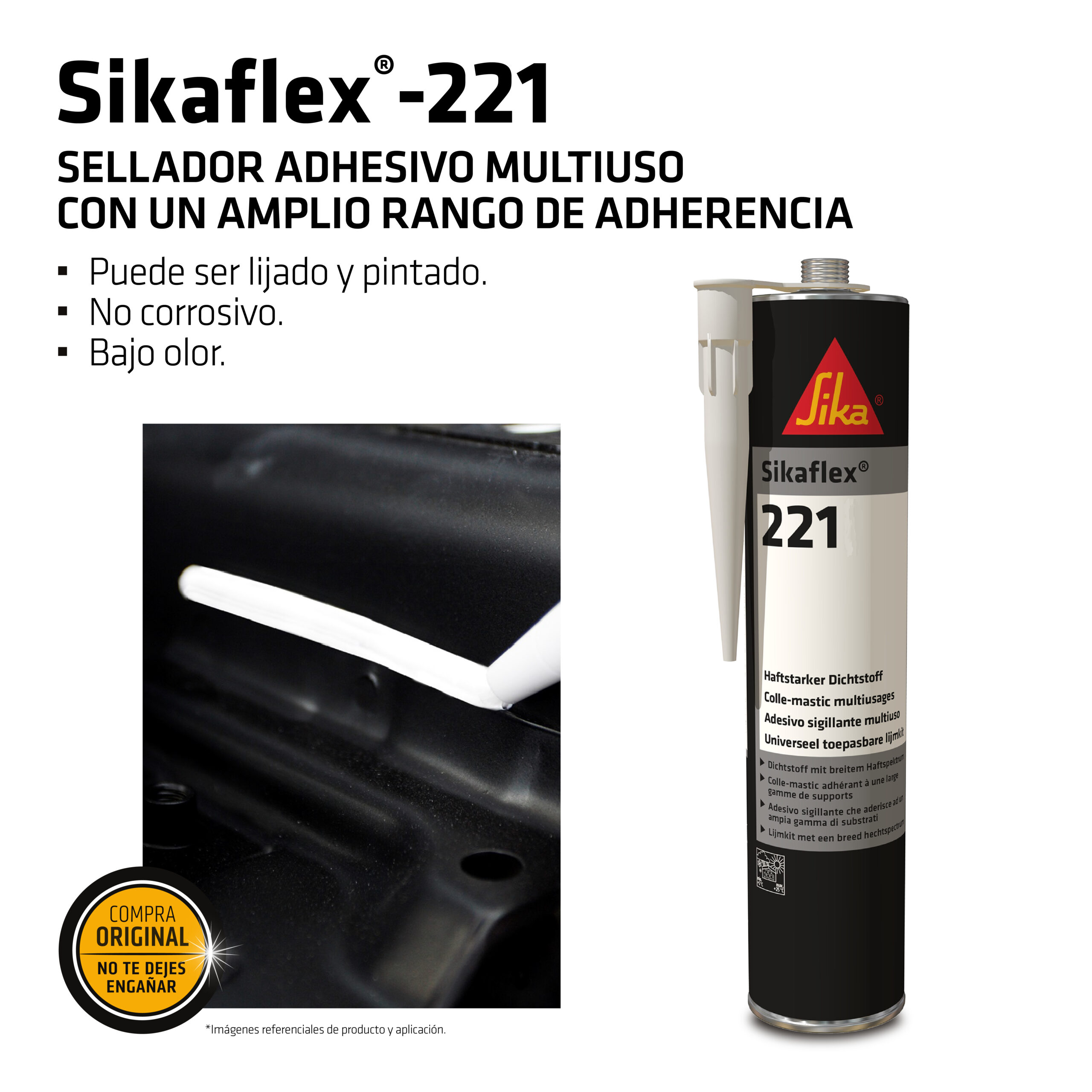Adhesivo y Sellador Multipropósito Sikaflex®-221 x 300 ml