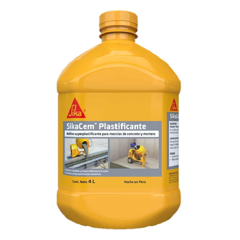 Aditivo Plastificante-Reductor de agua SikaCem®Plastificante x4L