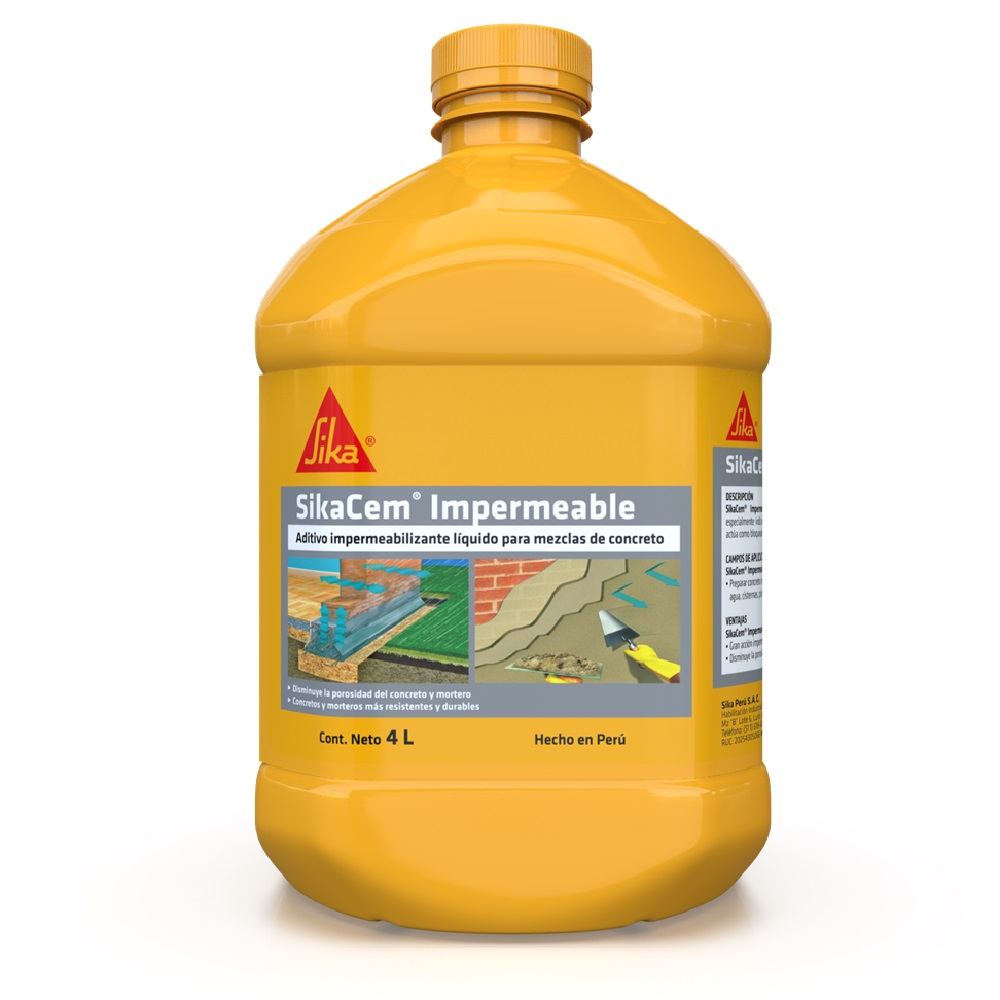 Impermeabilizante para mezclas Sika®Cem Impermeable x 4 L