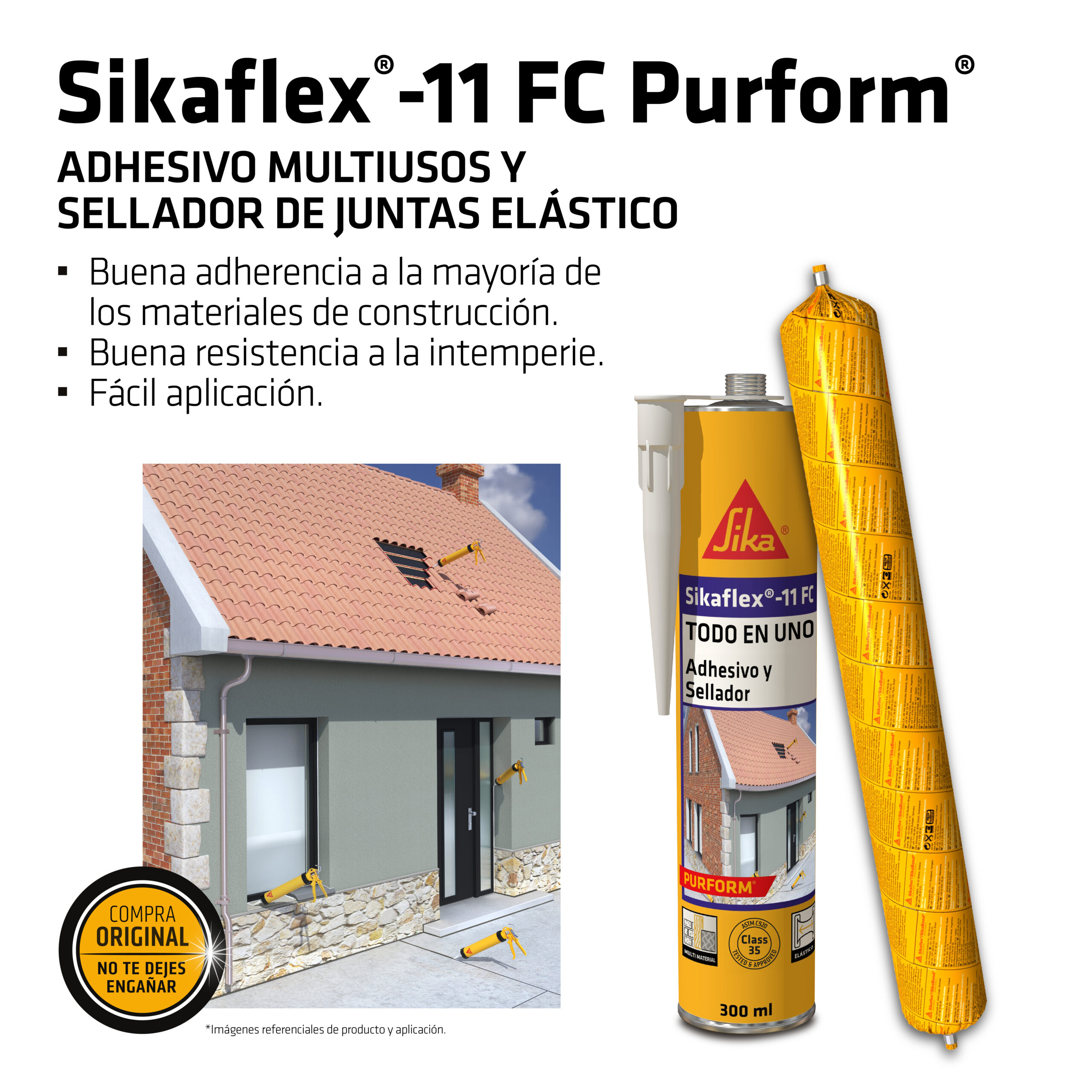 Adhesivo y Sellador Sikaflex®-11 FC Purform® x 300 ml