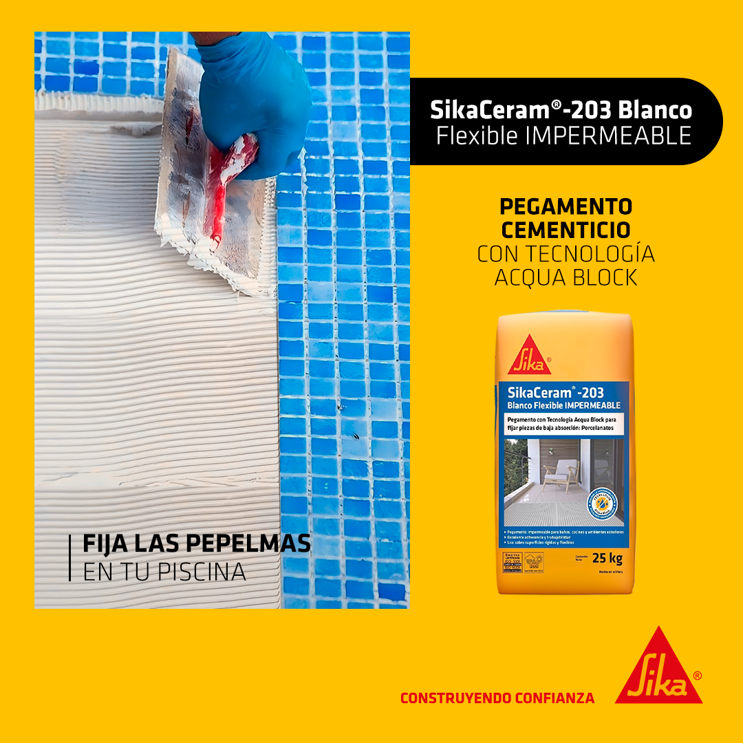 SikaCeram® - 203 Blanco Flexible Impermeable x 25Kg