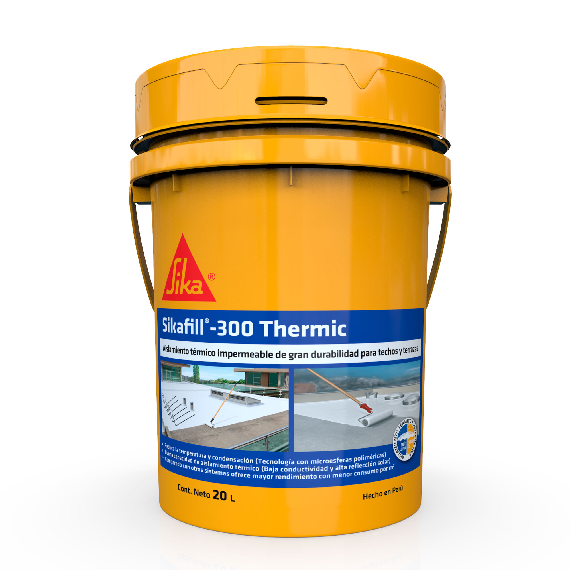 Impermeabilizante y Aislante Térmico de Techos SikaFill®-300 Thermic x 20L Blanco