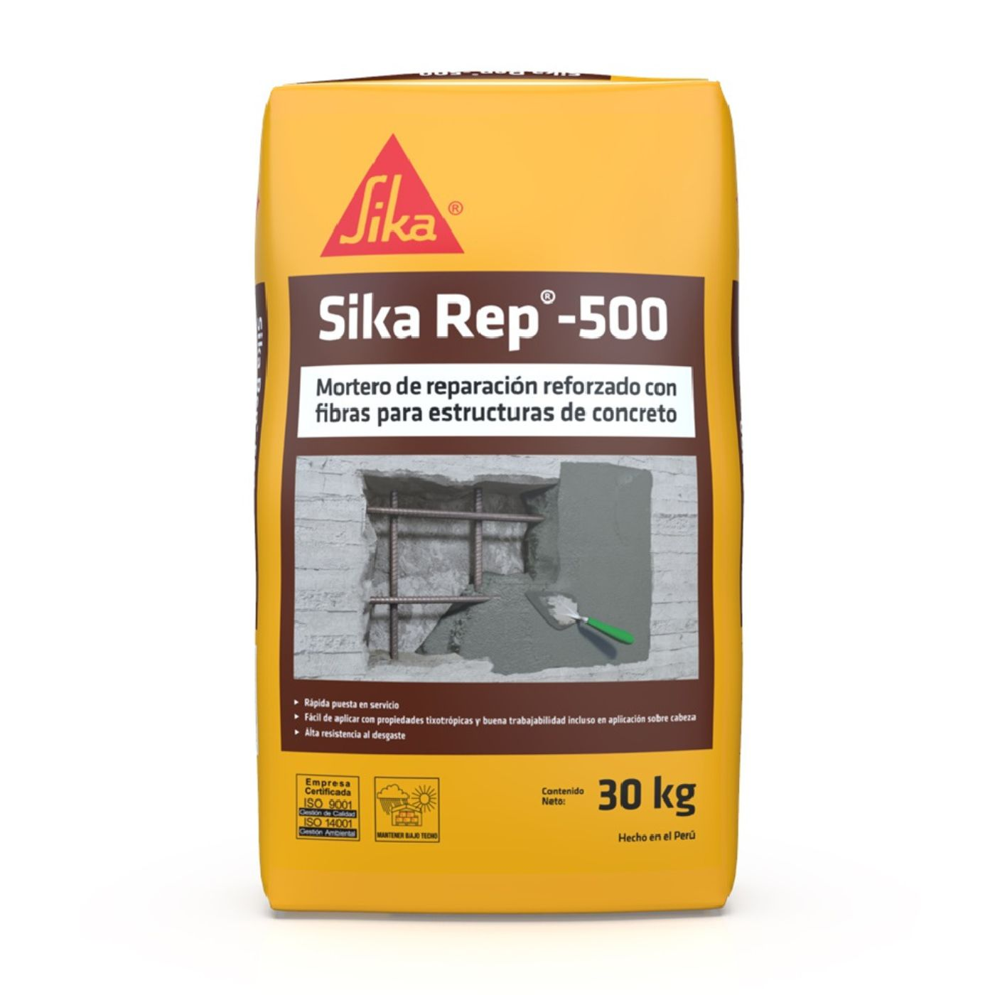 Mortero Reforzado con Fibras para Reparación Sika Rep®-500 x 30Kg