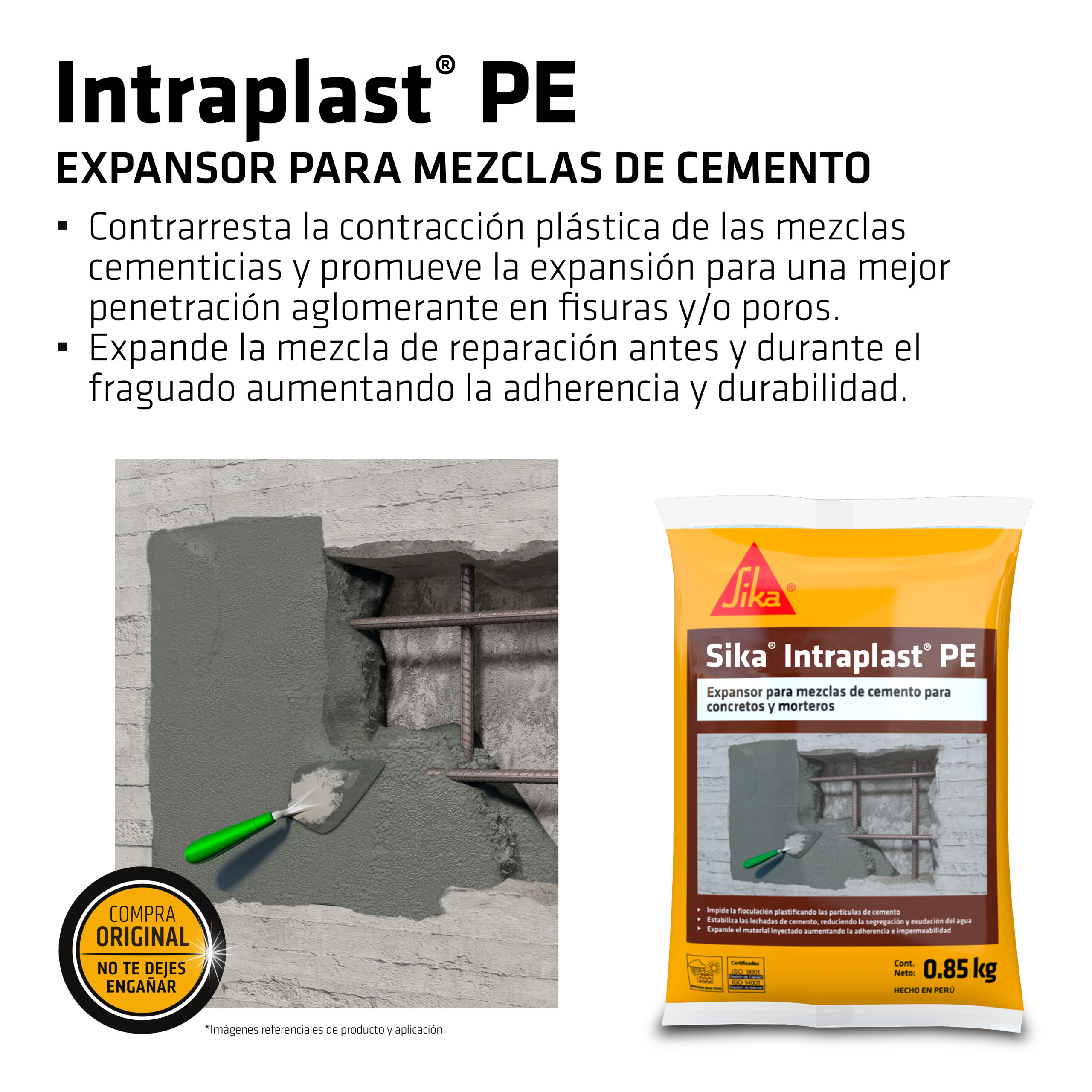 Expansor para Mezclas de Cemento Sika® IntraPlast® PE x 850 Gr.