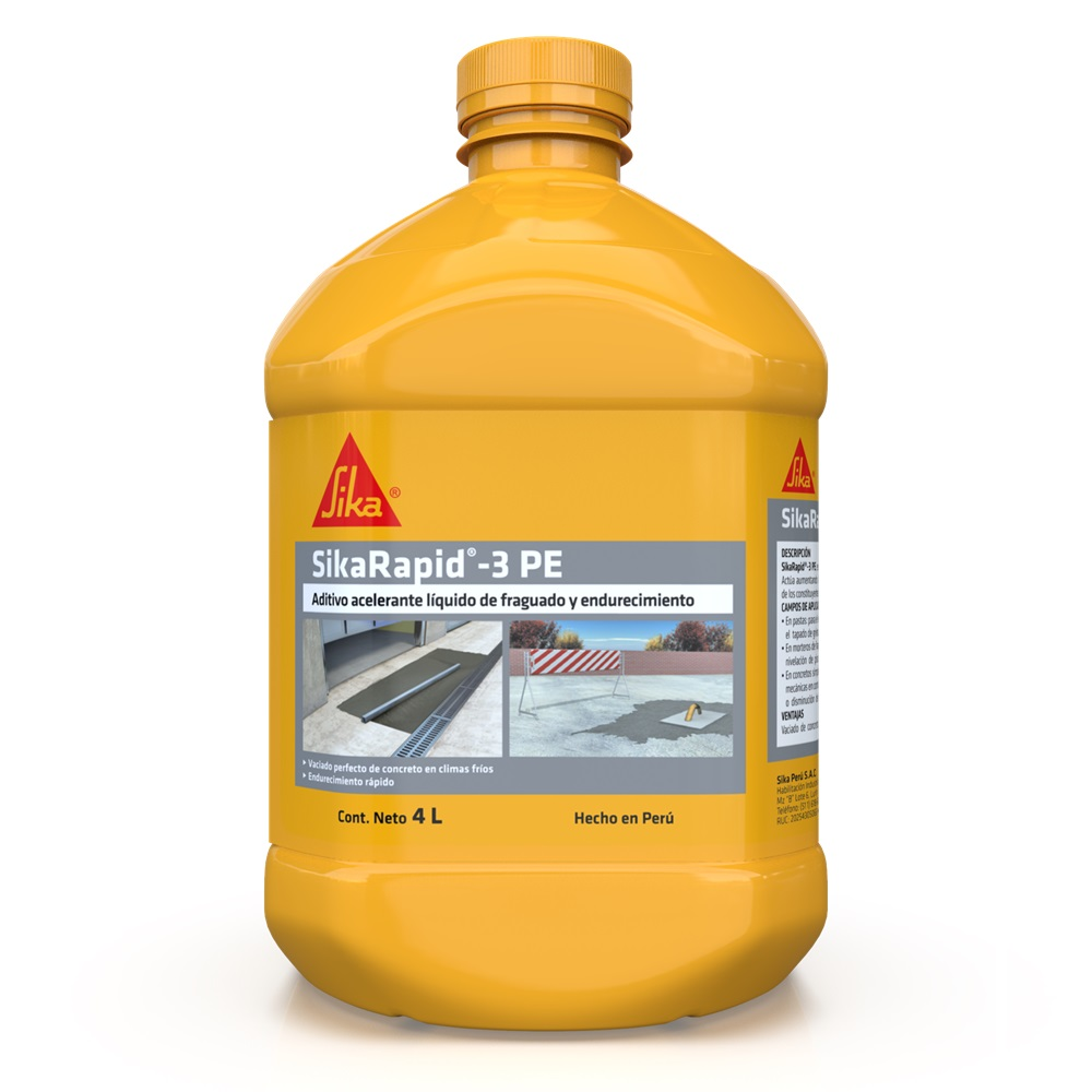 Acelerante de Fraguado para Concreto SikaRapid®-3 PE x 4L