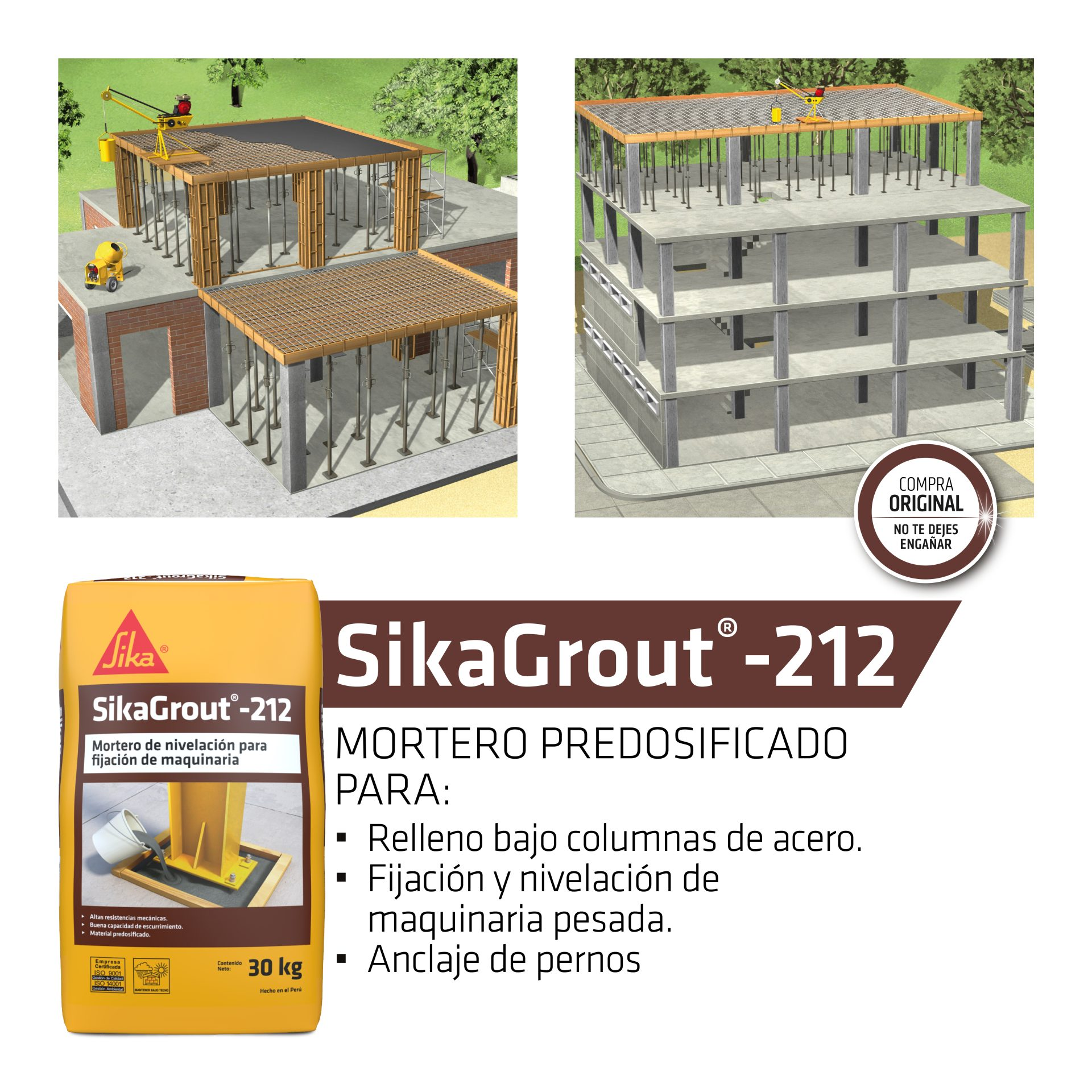 Mortero Autonivelante Sikagrout®-212 x 30Kg