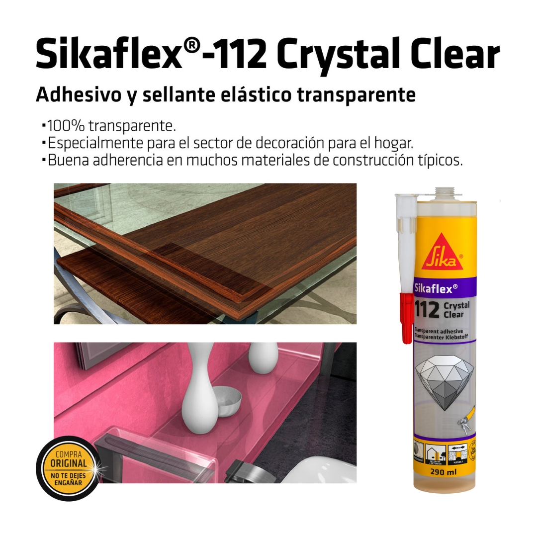 Adhesivo Transparente Sikaflex®-112 Crystal Clear x 290 ml