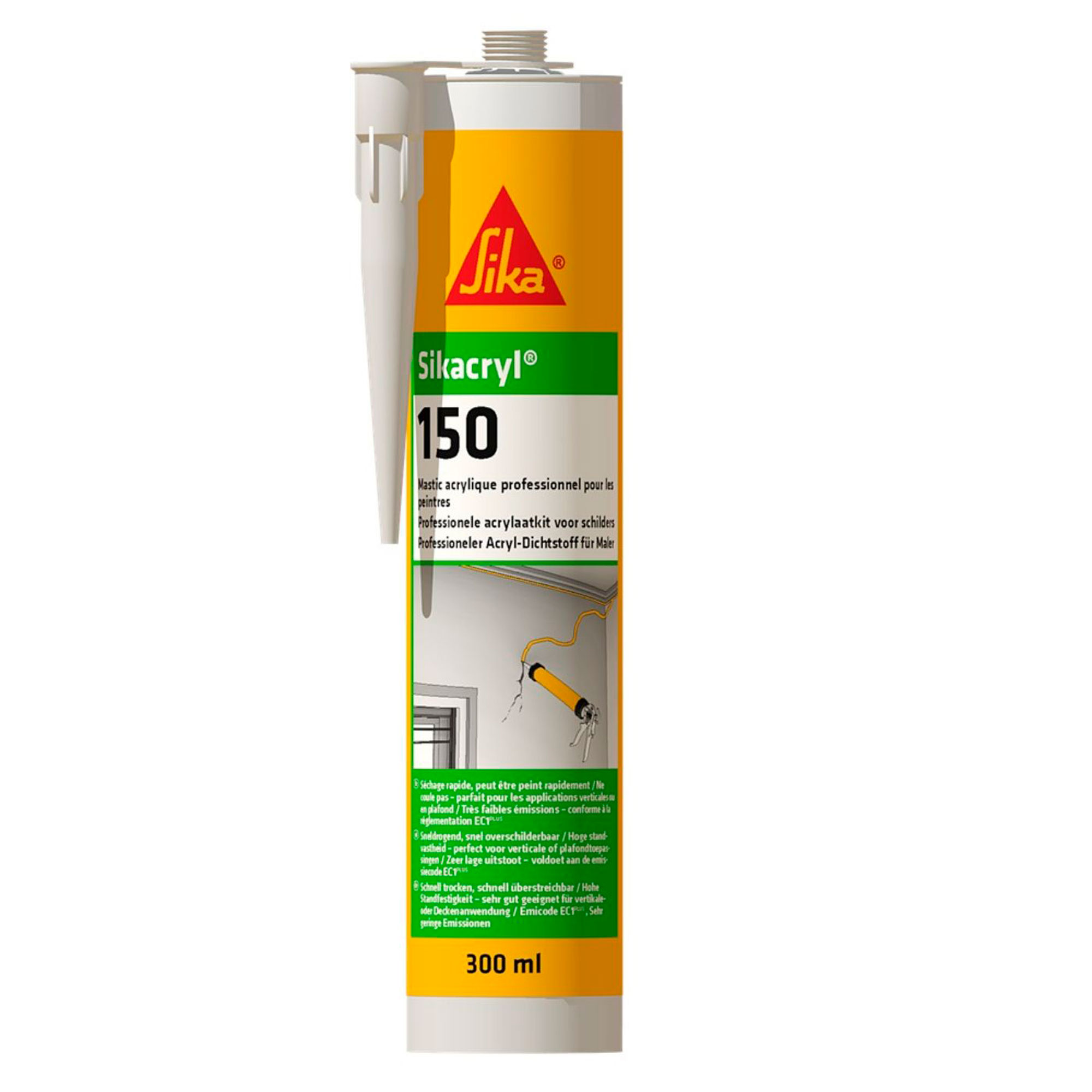 Sellador Acrílico para Fisuras Interiores Sikacryl®-150 x 300 ml