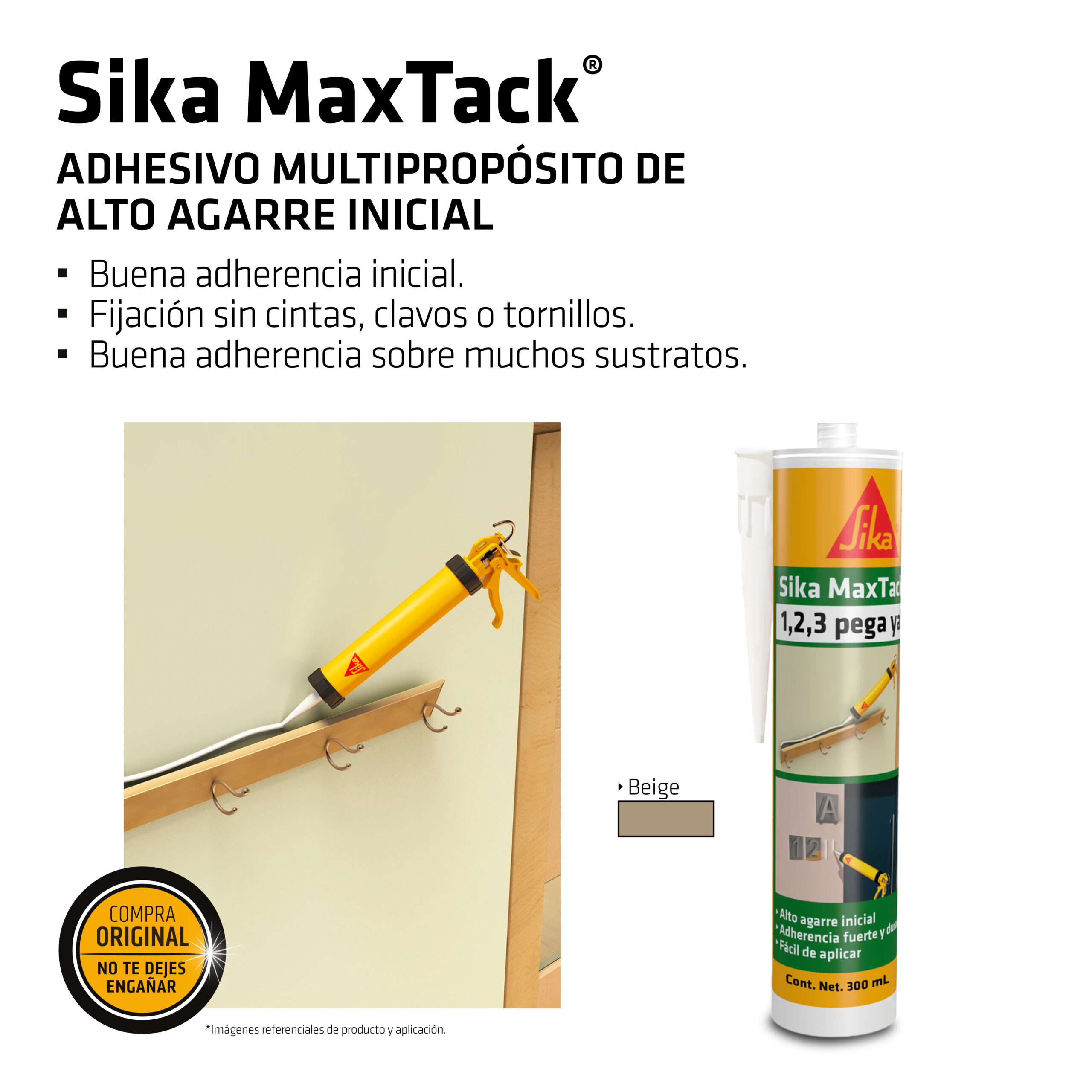 Adhesivo Acrílico para Fijación Sika MaxTack® x 300 ml