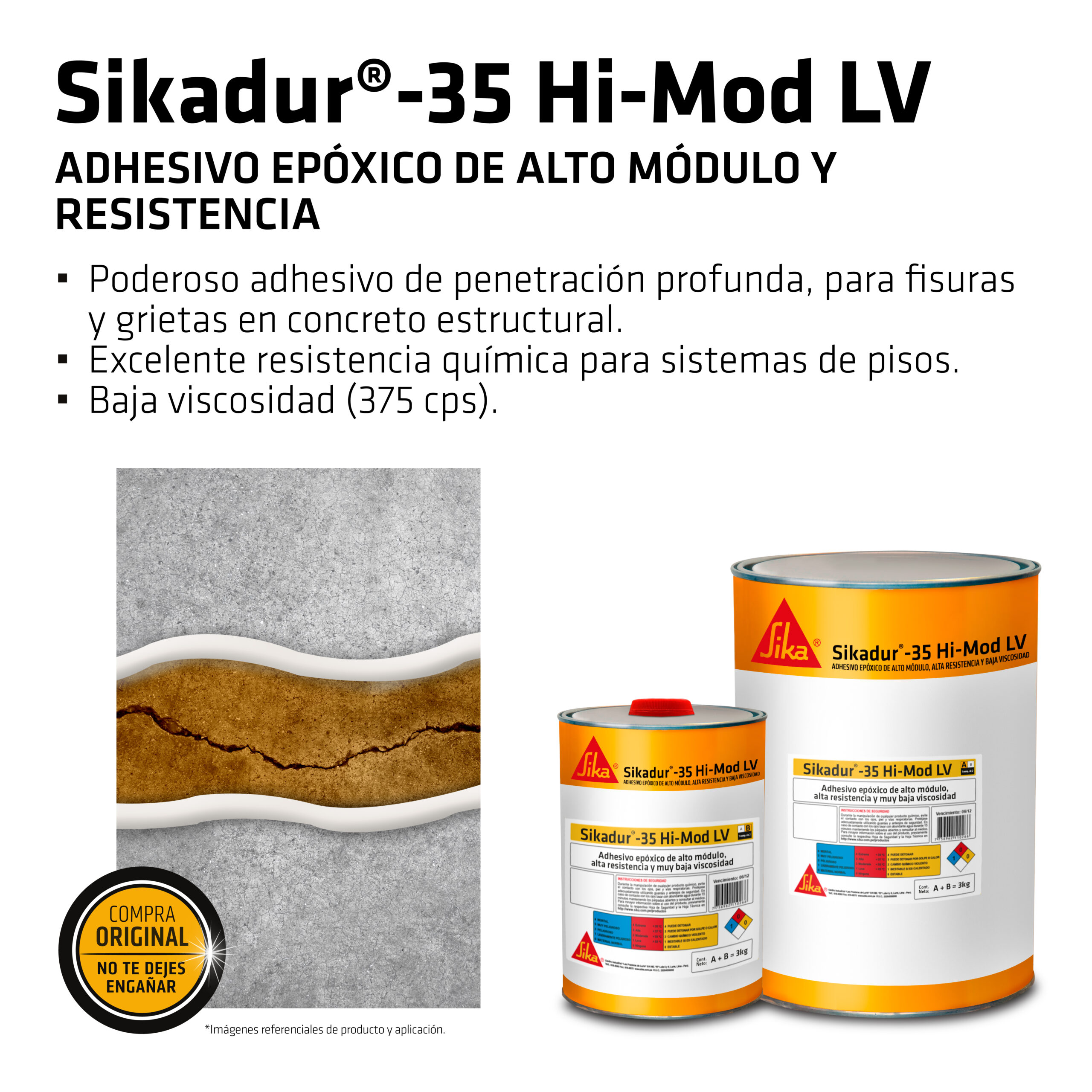 Resina Epóxica de Inyección para Fisuras Sikadur®-35 Hi-Mod LV
