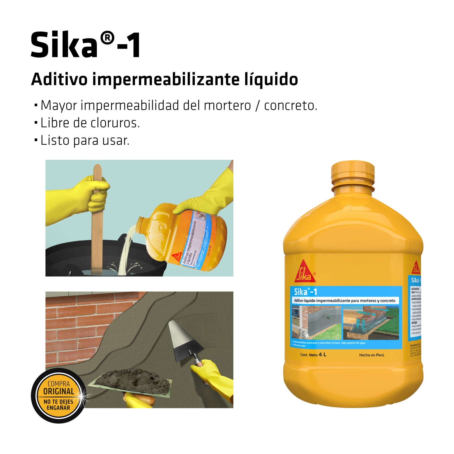 Aditivo Impermeabilizante para concreto Sika®-1 Líquido x 4L