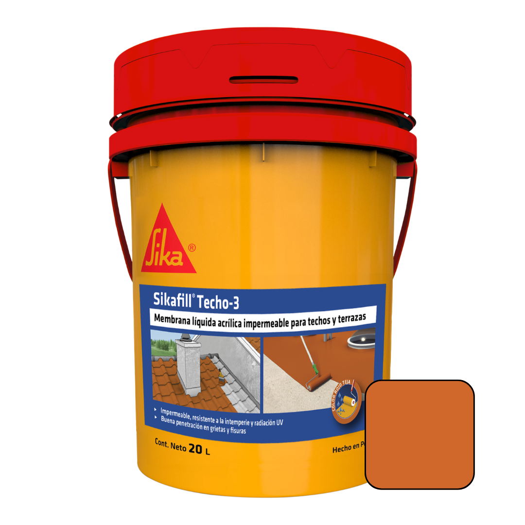 Impermeabilizante para Techos Sikafill Techo-3 Rojo Teja x 20L