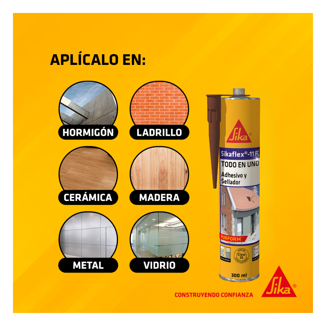 Adhesivo y Sellador Sikaflex®-11 FC Purform® Marrón x 300 ml